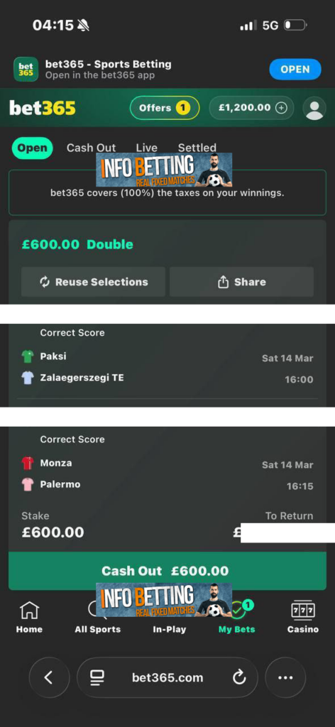 betting for matches